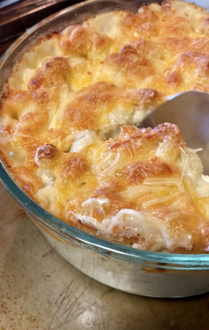 three cheese baked mac and cheese